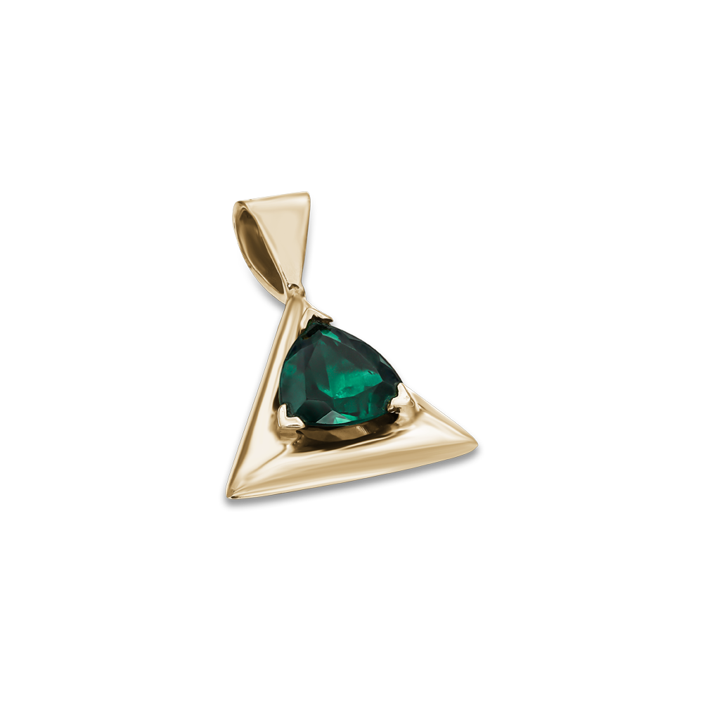 Green Tourmaline Pendant in 14k Yellow Gold