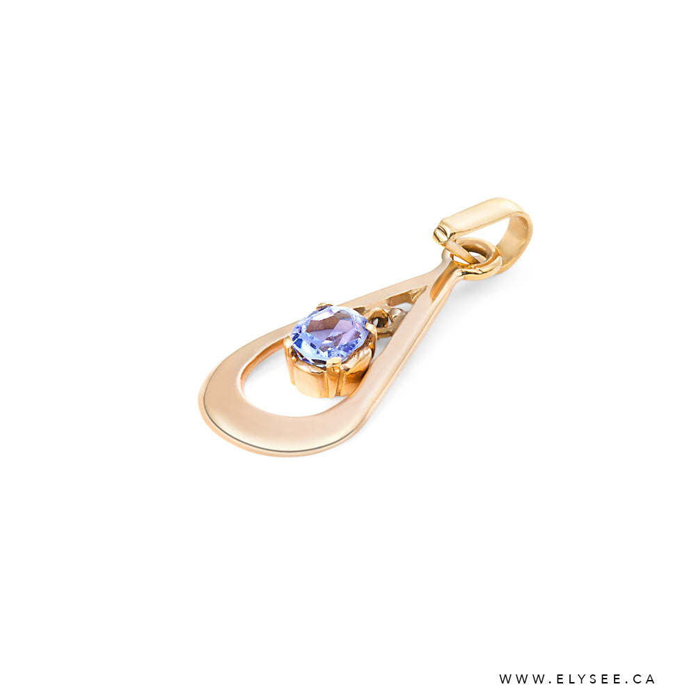 18K YELLOW GOLD TANZANITE PENDANT